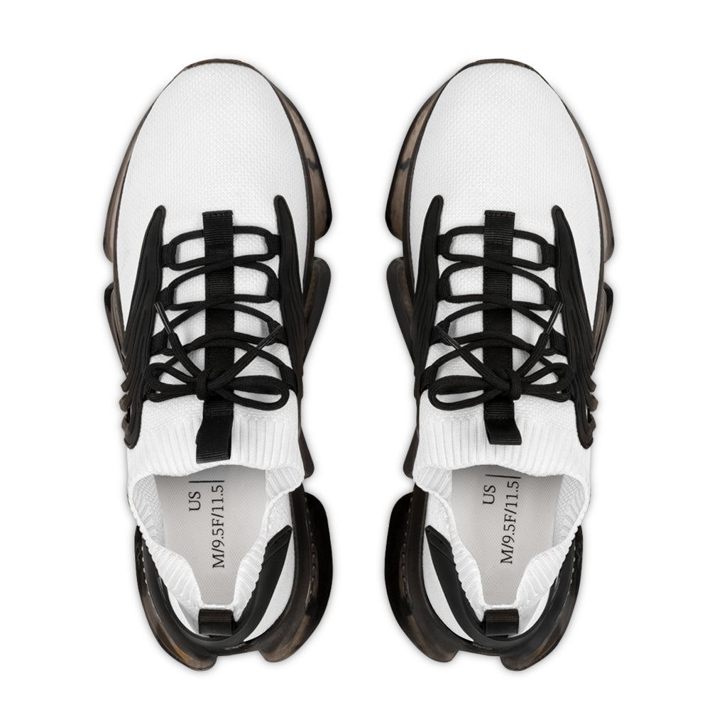 Men's White Mesh Athletic Sneakers — Lightweight Breathable Running Shoes