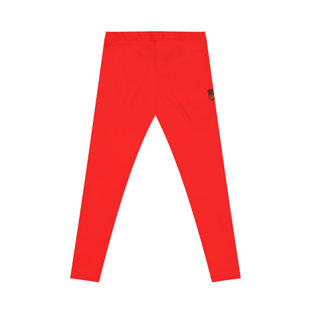 Red Graphic Women's Leggings — Casual All-Over Print