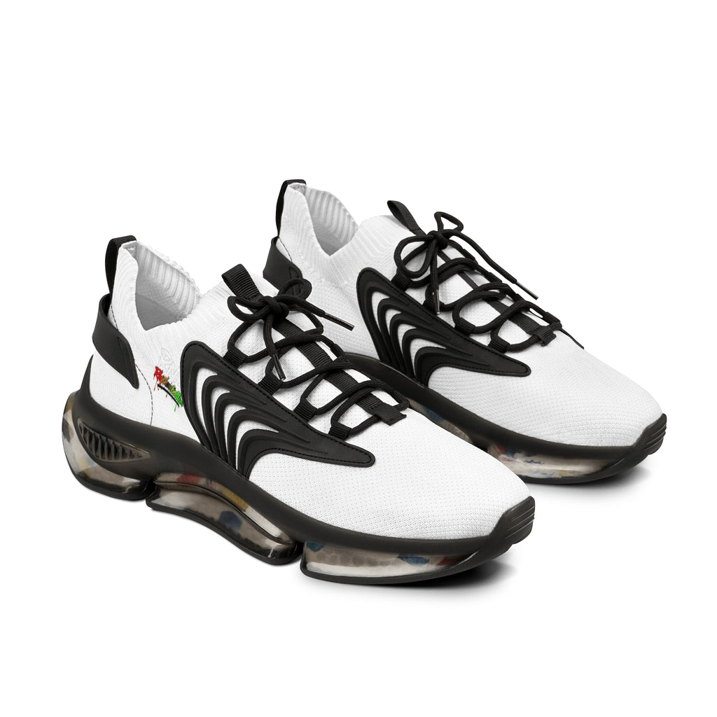 Men's White Mesh Athletic Sneakers — Lightweight Breathable Running Shoes