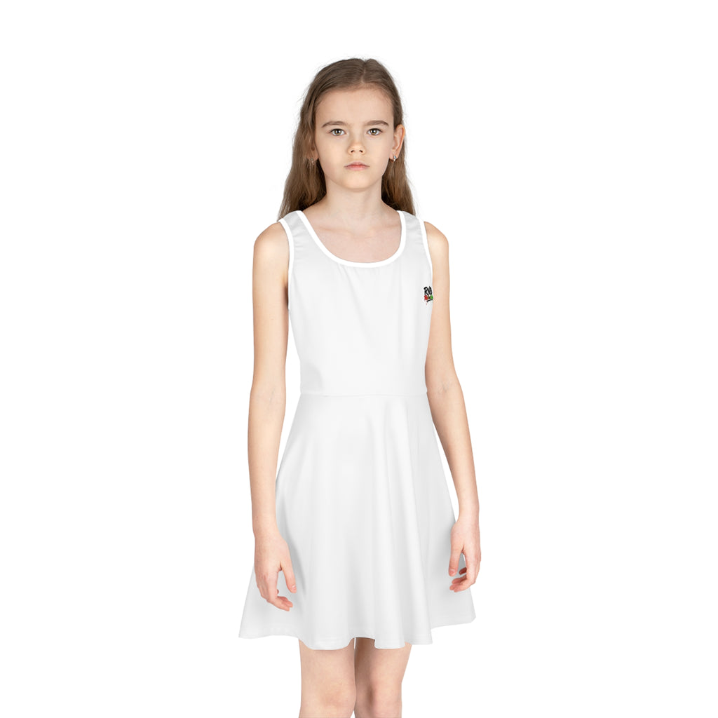 Girls' Floral Heart Sundress — Cute 'Love' Chest Patch Sleeveless Dress