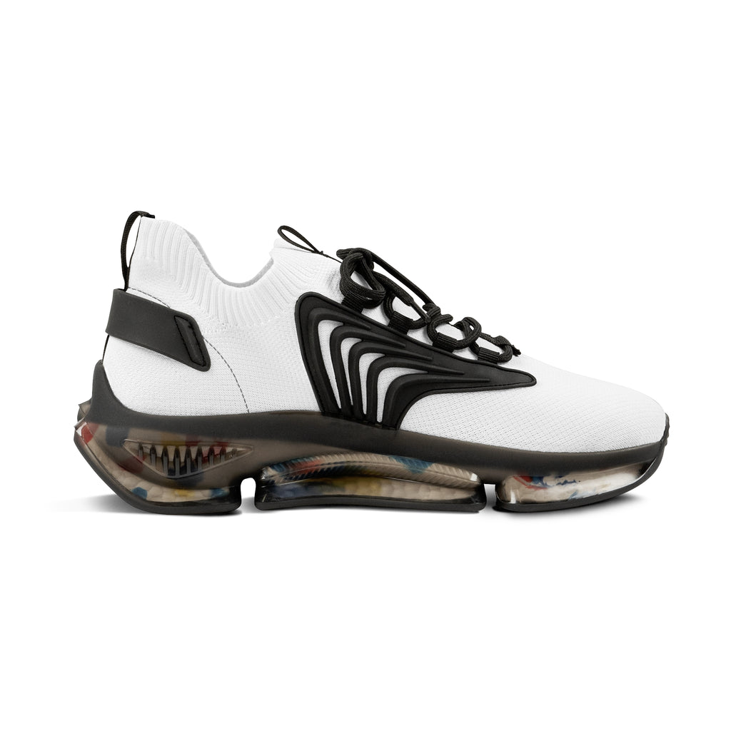 Men's White Mesh Athletic Sneakers — Lightweight Breathable Running Shoes
