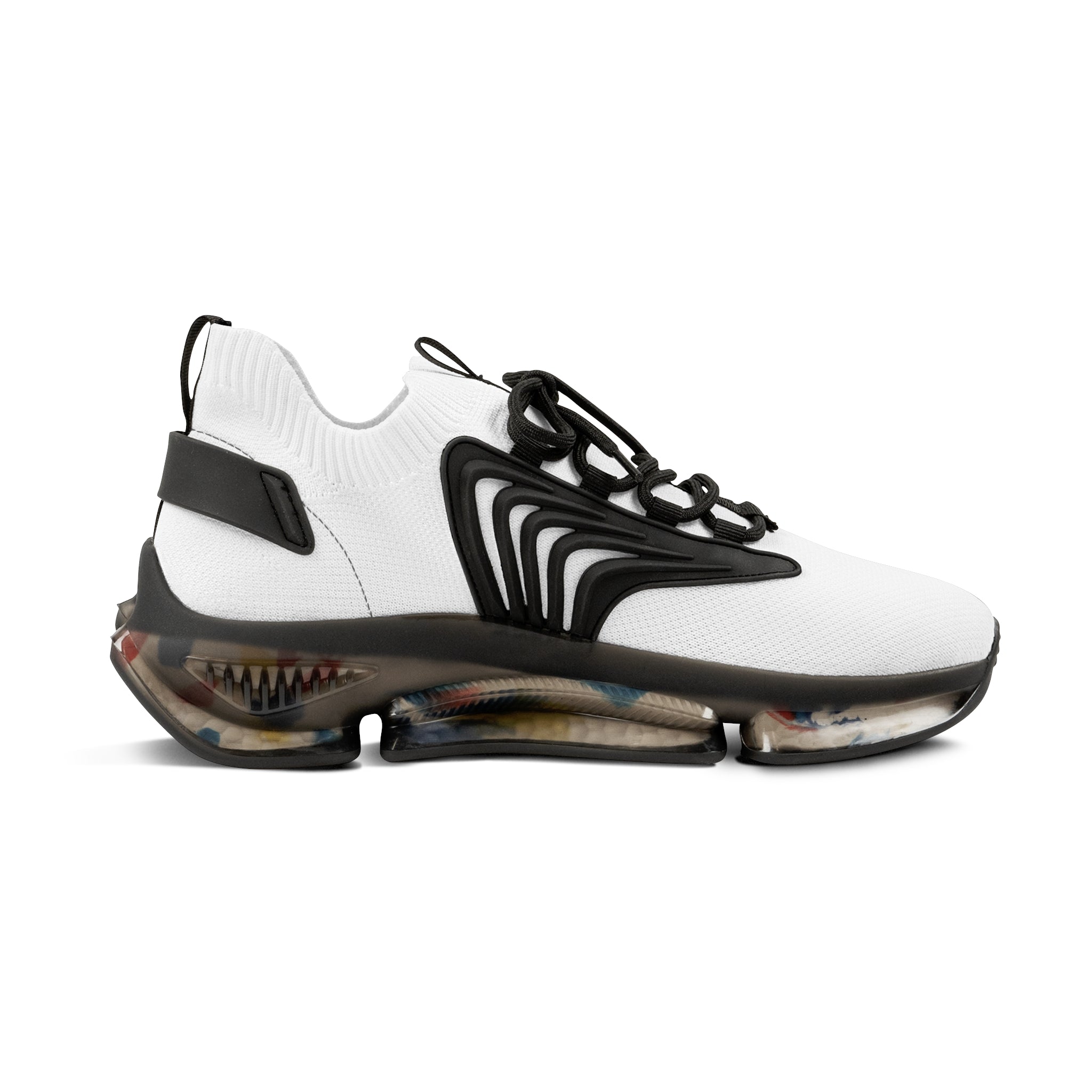 Men's White Mesh Athletic Sneakers — Lightweight Breathable Running Shoes