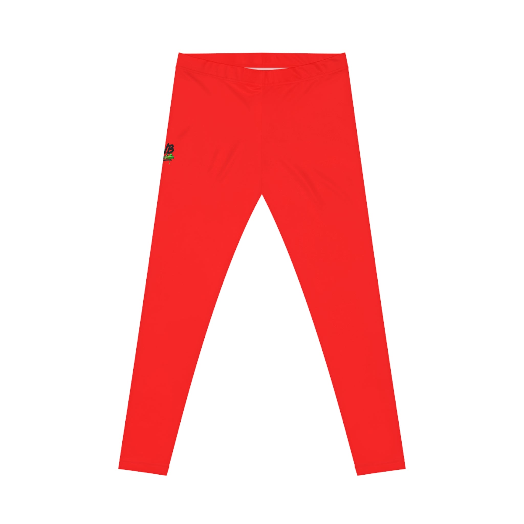 Red Graphic Women's Leggings — Casual All-Over Print