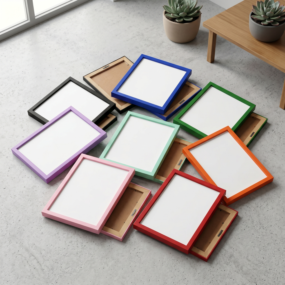 Colored Frame Poster - Modern Minimalist Wall Art Print