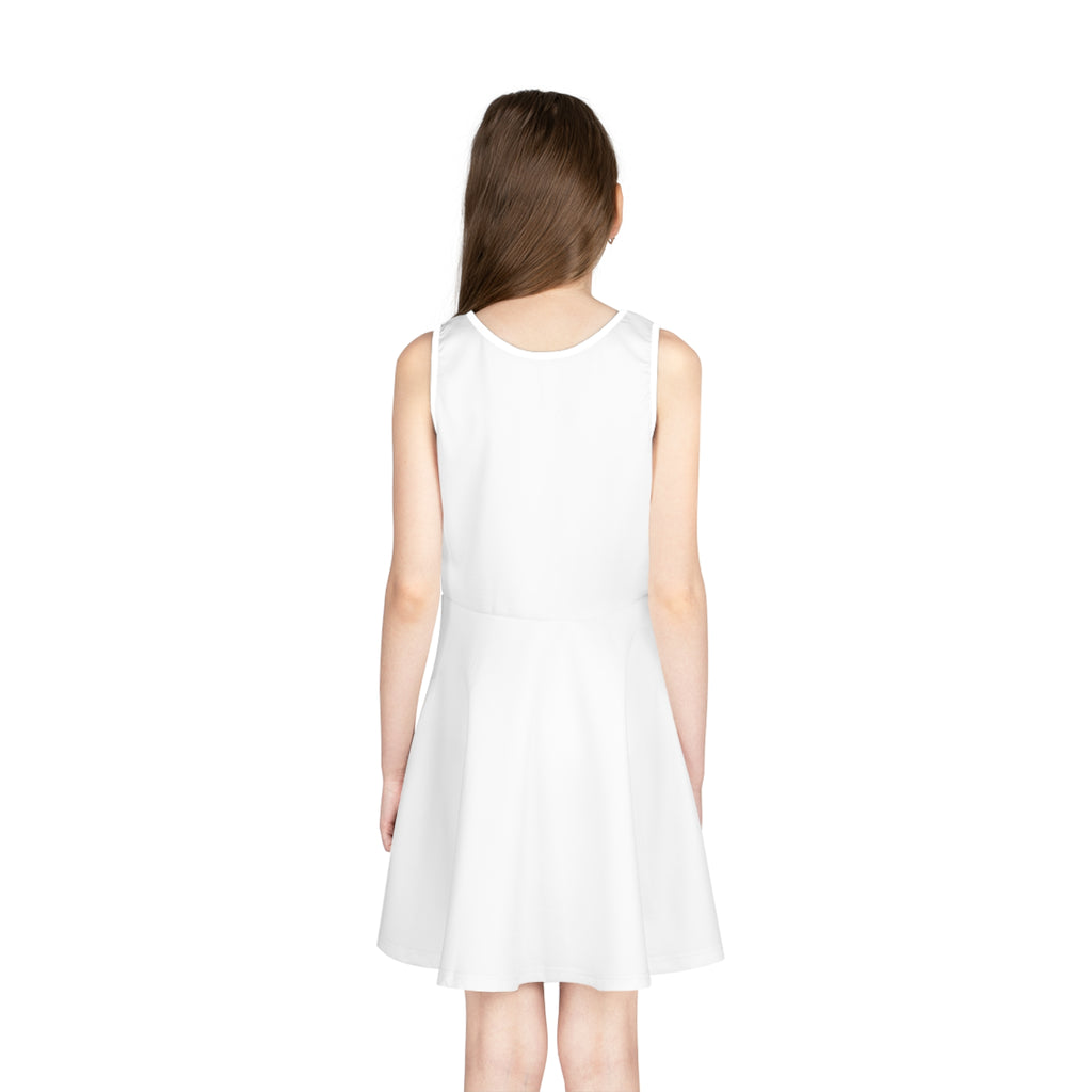 Girls' Floral Heart Sundress — Cute 'Love' Chest Patch Sleeveless Dress