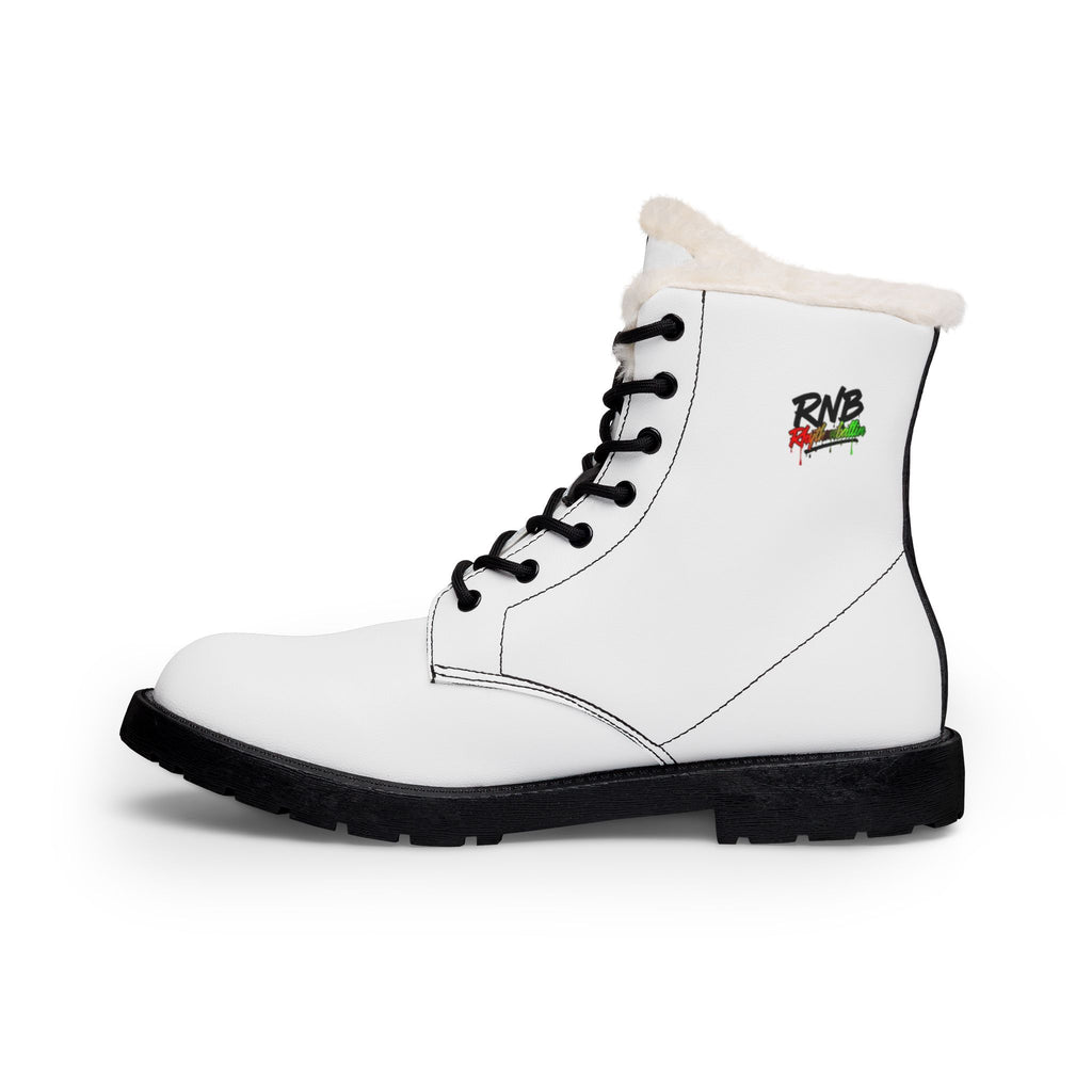 Women's Fur-Lined Leather Lace-Up Boots — Warm Winter Ankle Boots
