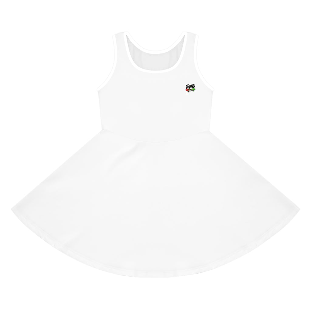 Girls' Floral Heart Sundress — Cute 'Love' Chest Patch Sleeveless Dress