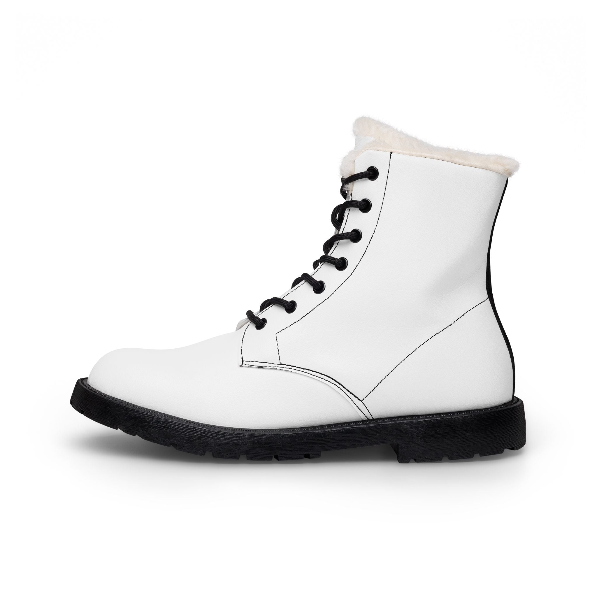 Women's Fur-Lined Leather Lace-Up Boots — Warm Winter Ankle Boots