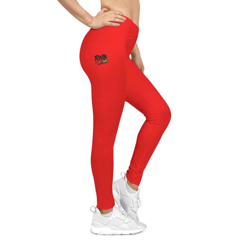 Red Graphic Women's Leggings — Casual All-Over Print