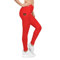 Red Graphic Women's Leggings — Casual All-Over Print
